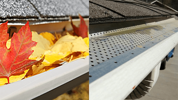 Gutter Express Inc offers leaf guards to prevent clogs and the need to clean
